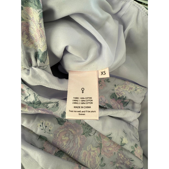 Selkie XS Lavender Pink Floral Ruched Mini Skirt - Picture 4 of 4